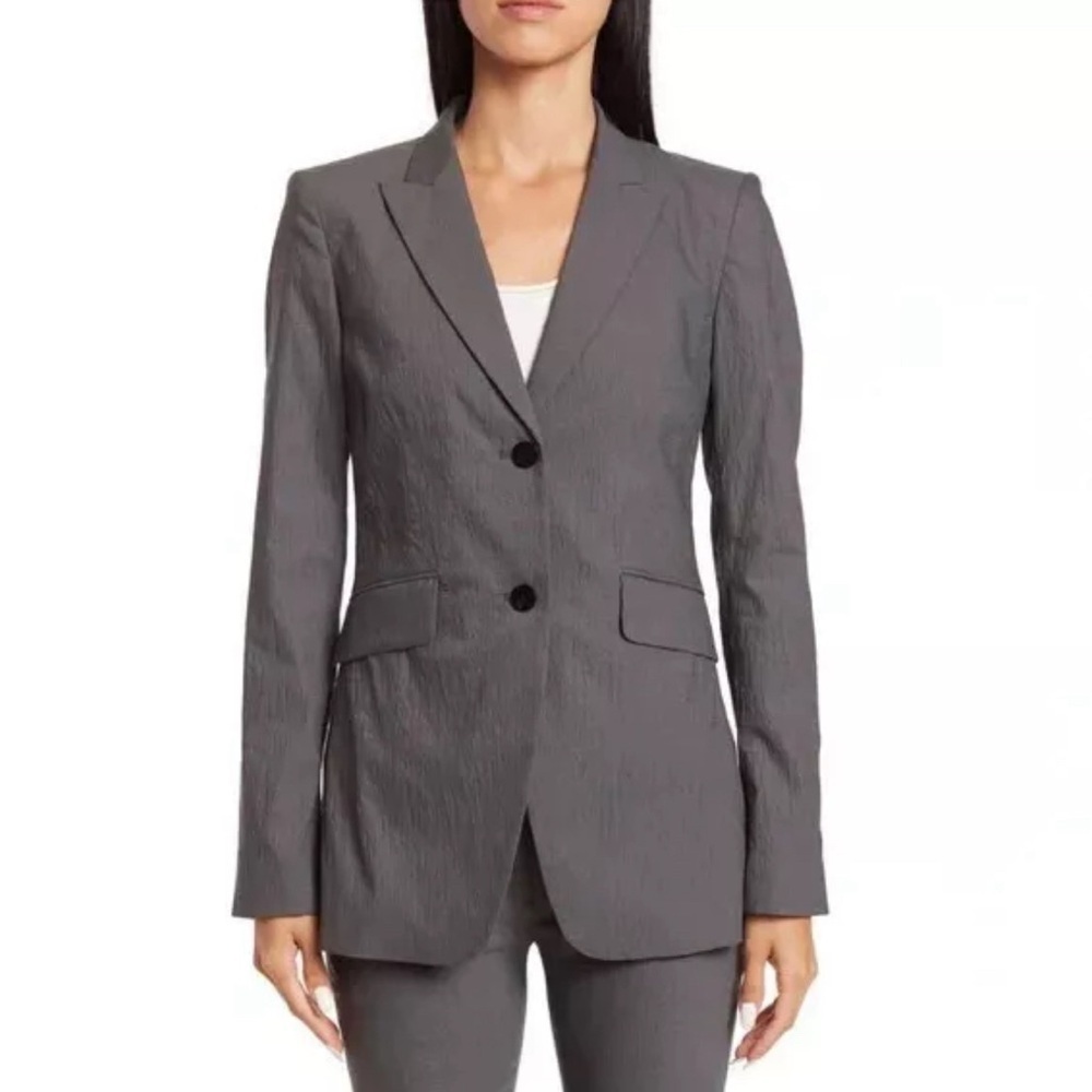 NWT THEORY Andorie Textured Stretch Blazer Greystone Size 4